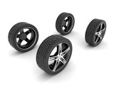 image sport wheels with alloy wheels on a white background