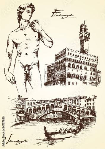hand drawn italian monument