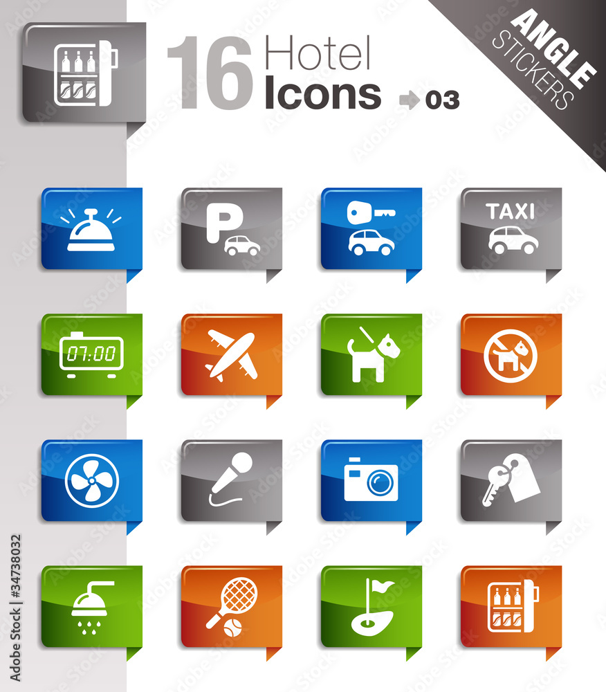 Angle Stickers - Hotel icons Angle Stickers - Hotel icons