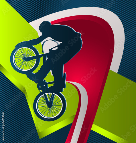 Modern dynamic designed sport vector background. BMX.