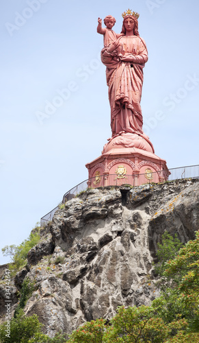 View of Notre Dame statue on Le Rocher Corneille photo