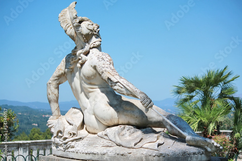 Achilles sculpture in Corfu photo