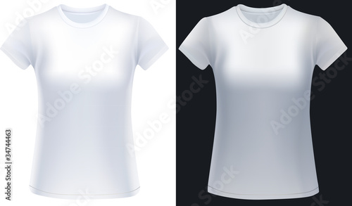 White woman t-shirt, design template