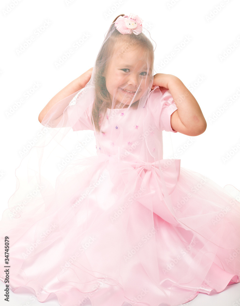 Cute little girl in pink dress Cute little girl in pink dress