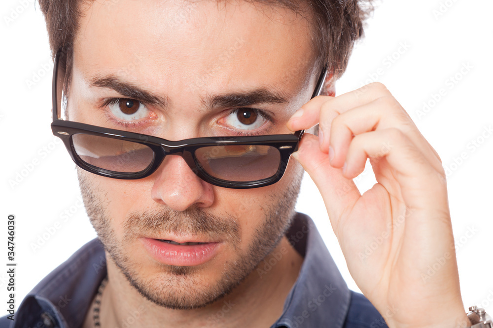 Smiling Young Man with Sunglasses Smiling Young Man with Sunglasses