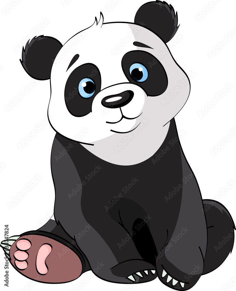Fototapeta premium Sitting Cute Panda