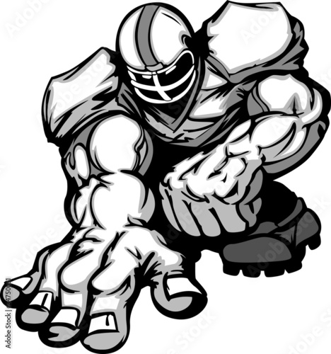 Football Player Lineman Cartoon