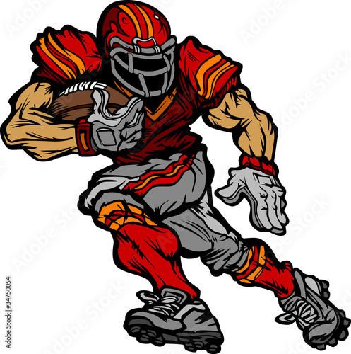 Football Player Runningback Cartoon