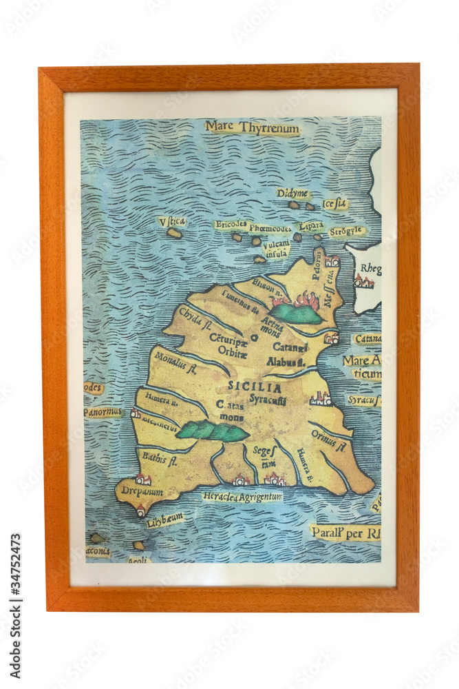 Fototapeta premium medieval map of Sicily