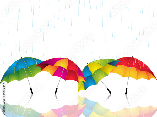 umbrellas protecting from the rain