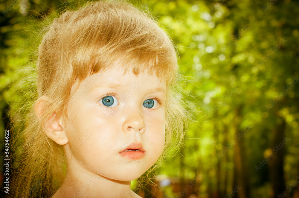 portrait of blond small girl portrait of blond small girl