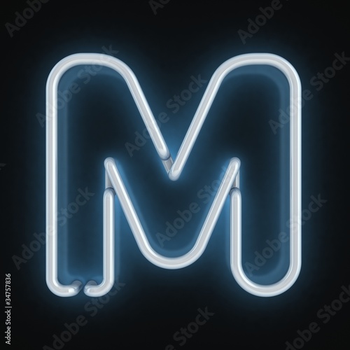 neon font letter m