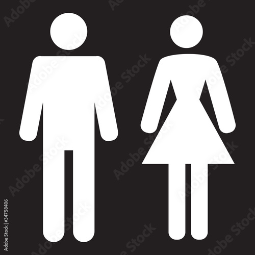 Vector Man and Woman icon on a black background