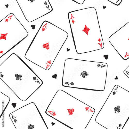 Playing cards. Seamless background.