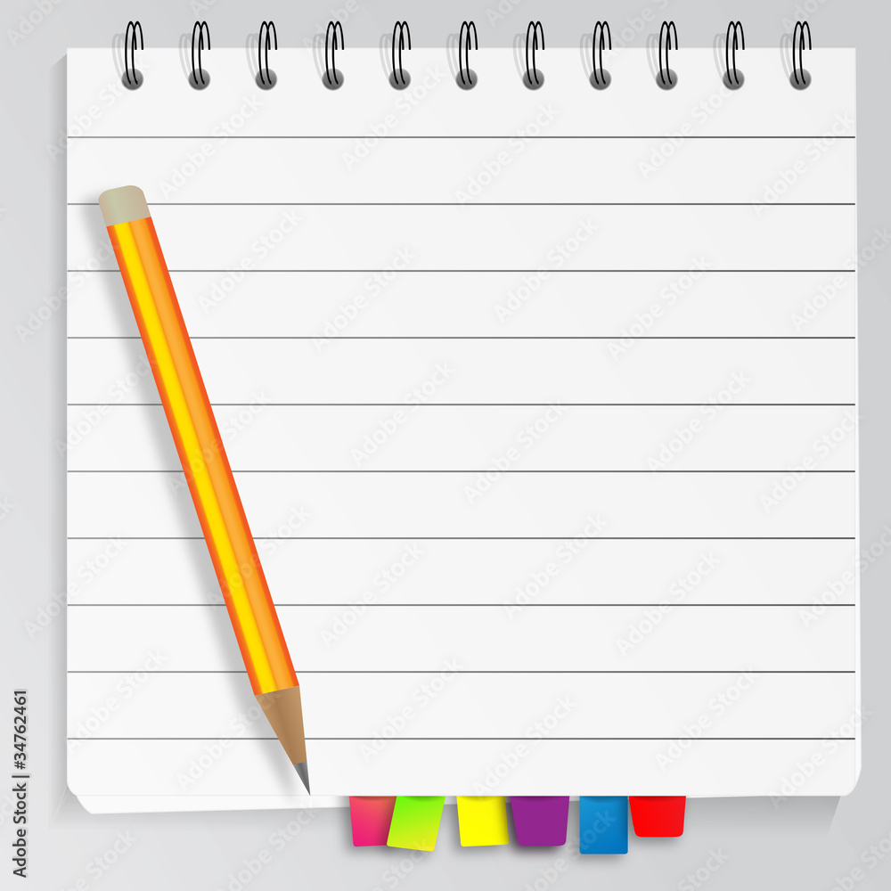 Spiral notebook with pen and bookmarks Spiral notebook with pen and bookmarks