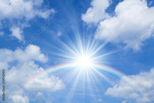 青空と虹と太陽