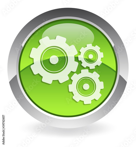 green vector button "settings"