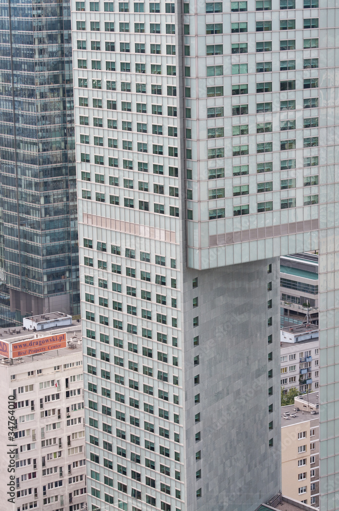 glass and steel structure on modern buildng