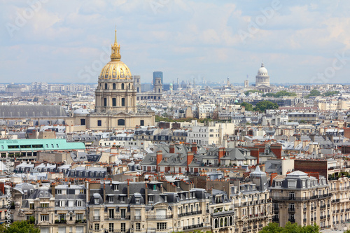 Paris cityscape with Invalides and Pantheon