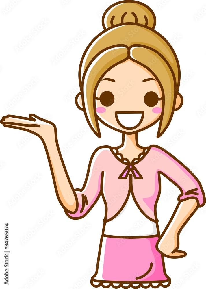 若い女性　案内