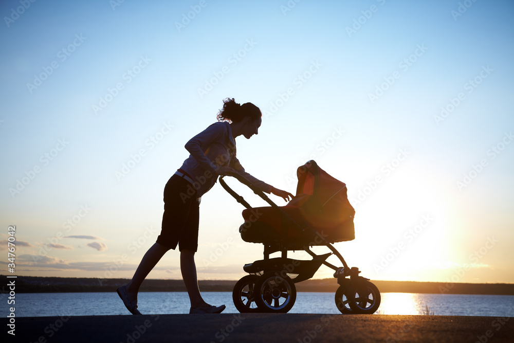Mother with a stroller