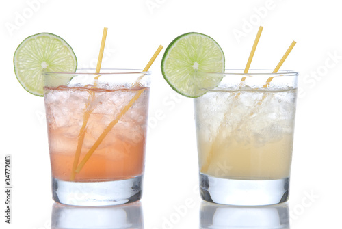 Cocktail margarita or long island Iced tea with lime