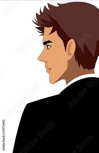 Rear view of man smiling