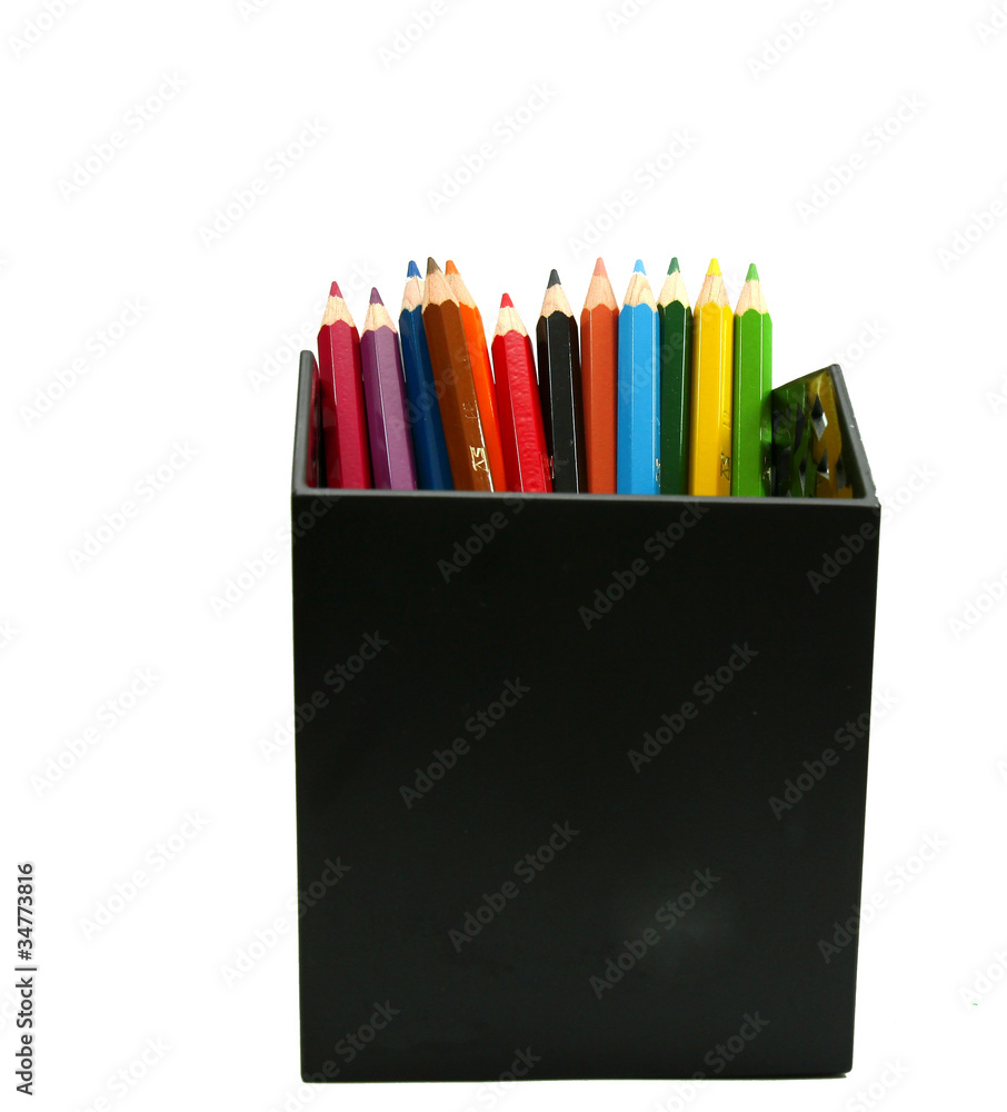 Box colored pencils. Box colored pencils.