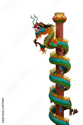 Dragon statues, climb the mast.