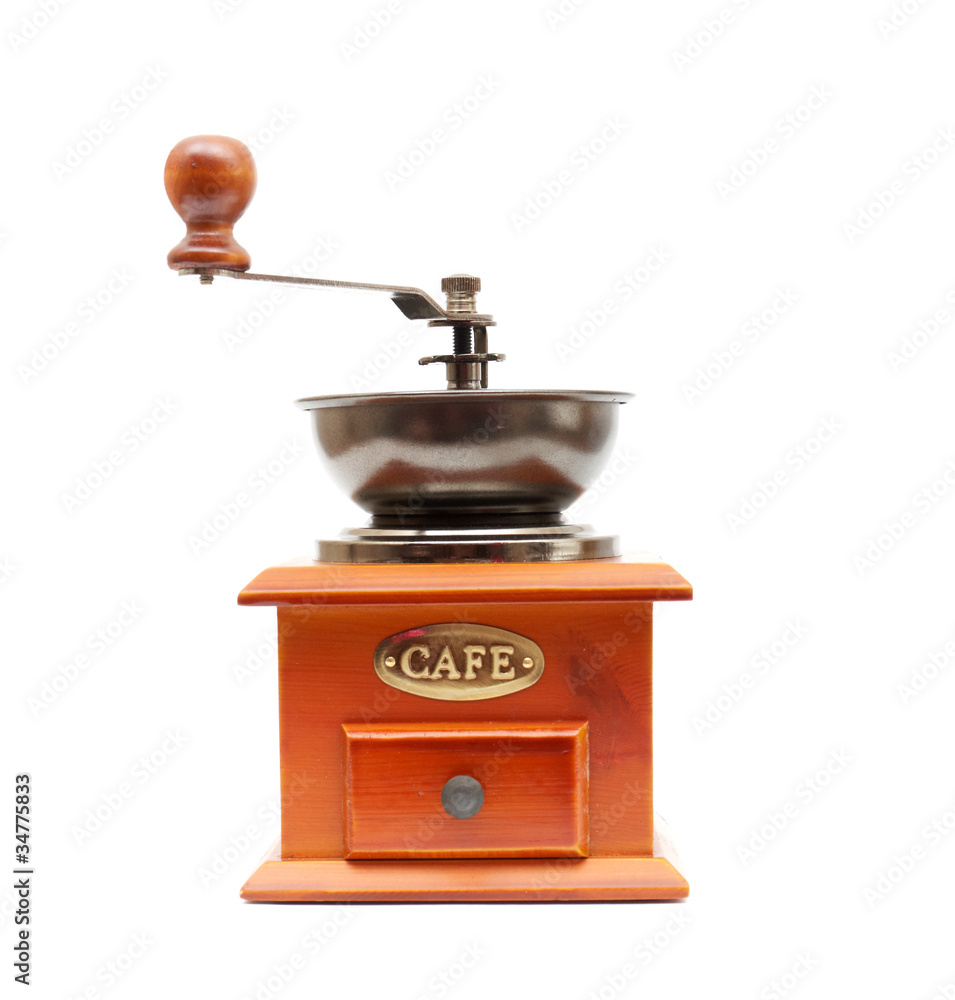 old wooden worm eaten coffee mill old wooden worm eaten coffee mill