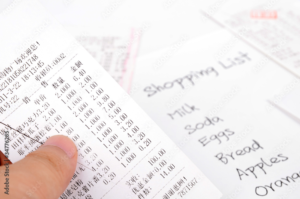 Obraz premium Shopping list