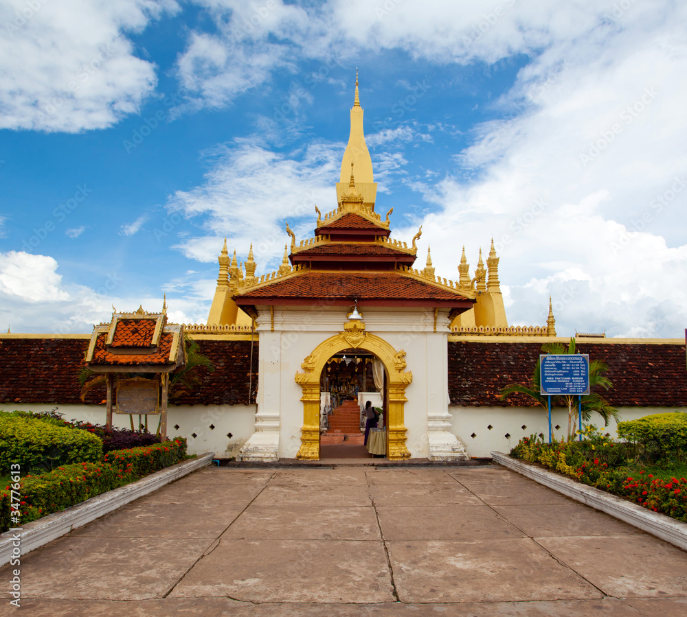 Golden pagada in Wat Pha-That Luang, Vientiane, Laos