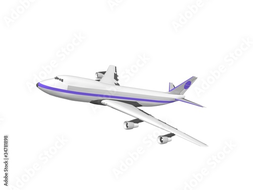 jet airplane isolated on white. 3D render.
