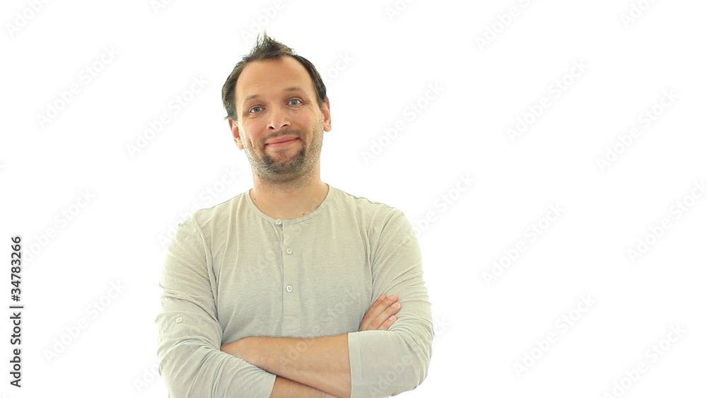 Young handsome happy man, isolated on white Young handsome happy man, isolated on white