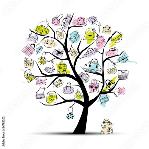 Shopping bags on tree for your design