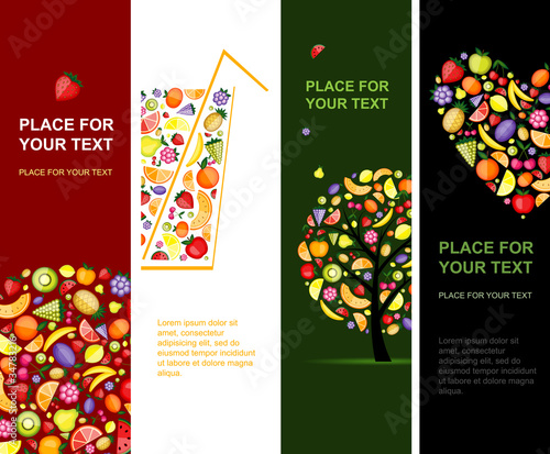 Fruits banners vertical for your design