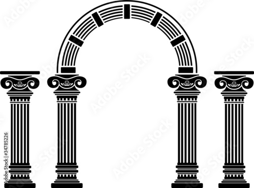 fantasy arch and columns. stencil. fifth variant