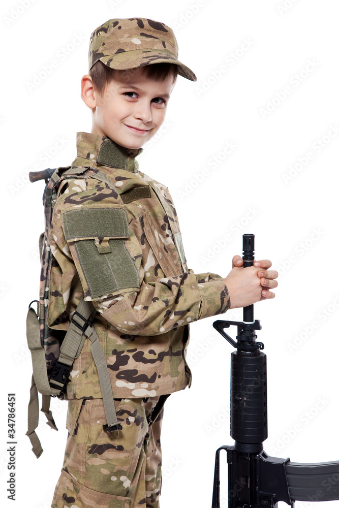 Young soldier with rifle Young soldier with rifle