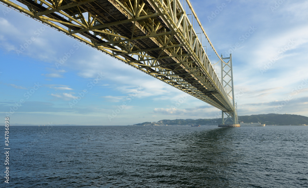 Under the Akashi Kaikyo Suspension Bridge