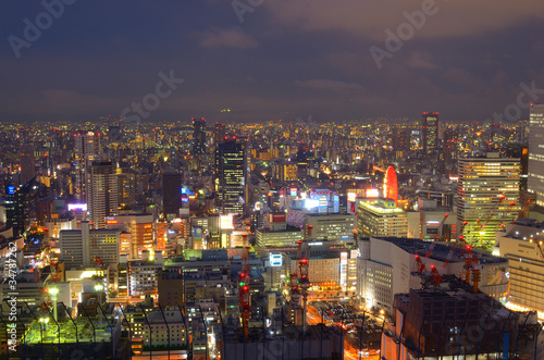 Skyline of Osaka Japan
