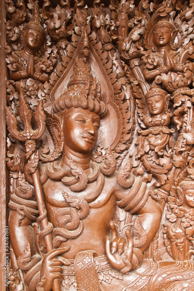 Native Thai style wood carving