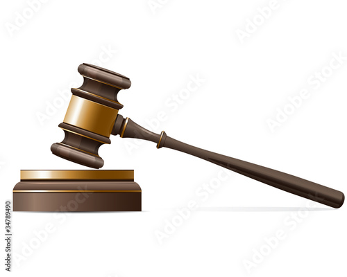 Judge gavel and sound block