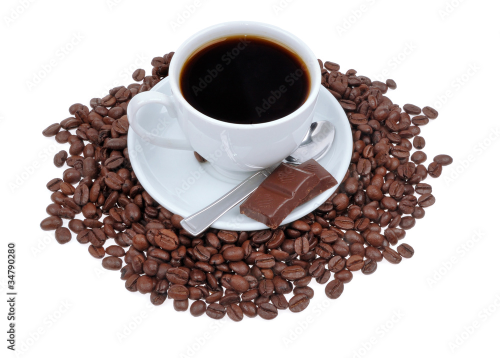Fototapeta premium Coffee cup and grain