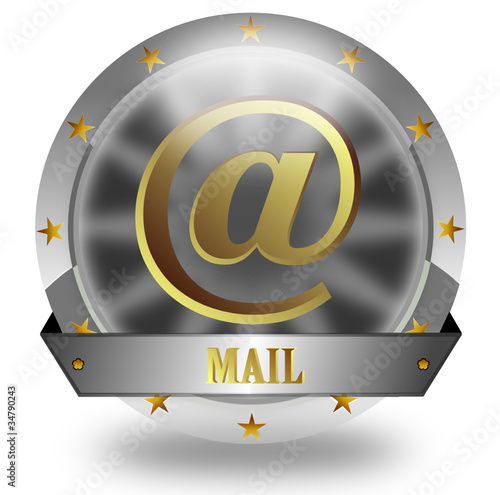 Mail gold & silver button