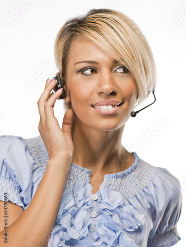 business woman on white background