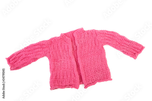 Knitted jacket for the baby isolated