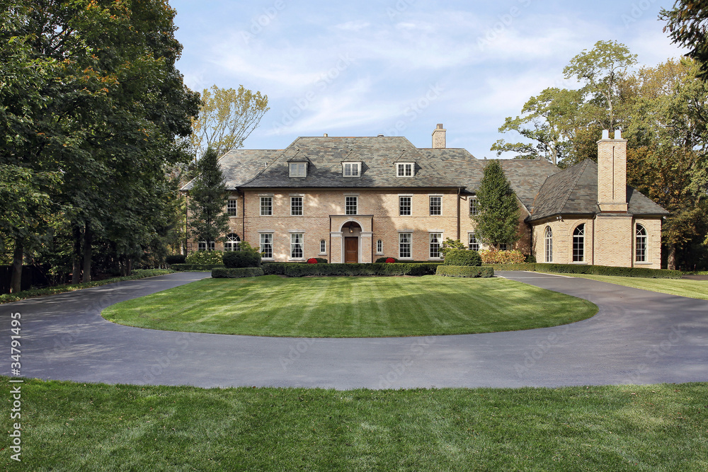 Large brick home in suburbs