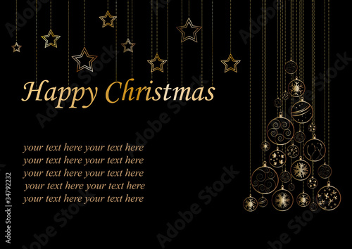 Abstract Christmas Tree in black # Vector