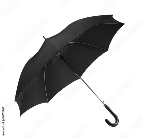 Black umbrella with clipping path