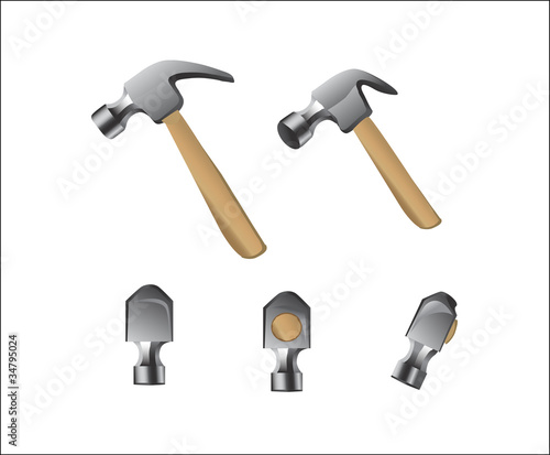 hammer from different angles in the vector
